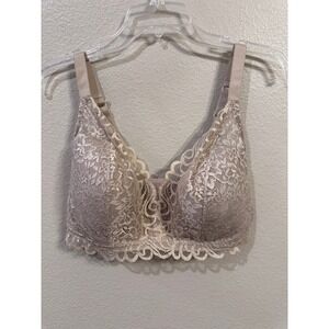 Bali Lace Desire Comfort Wire‎ Free Bra XL/XLG Beige Floral